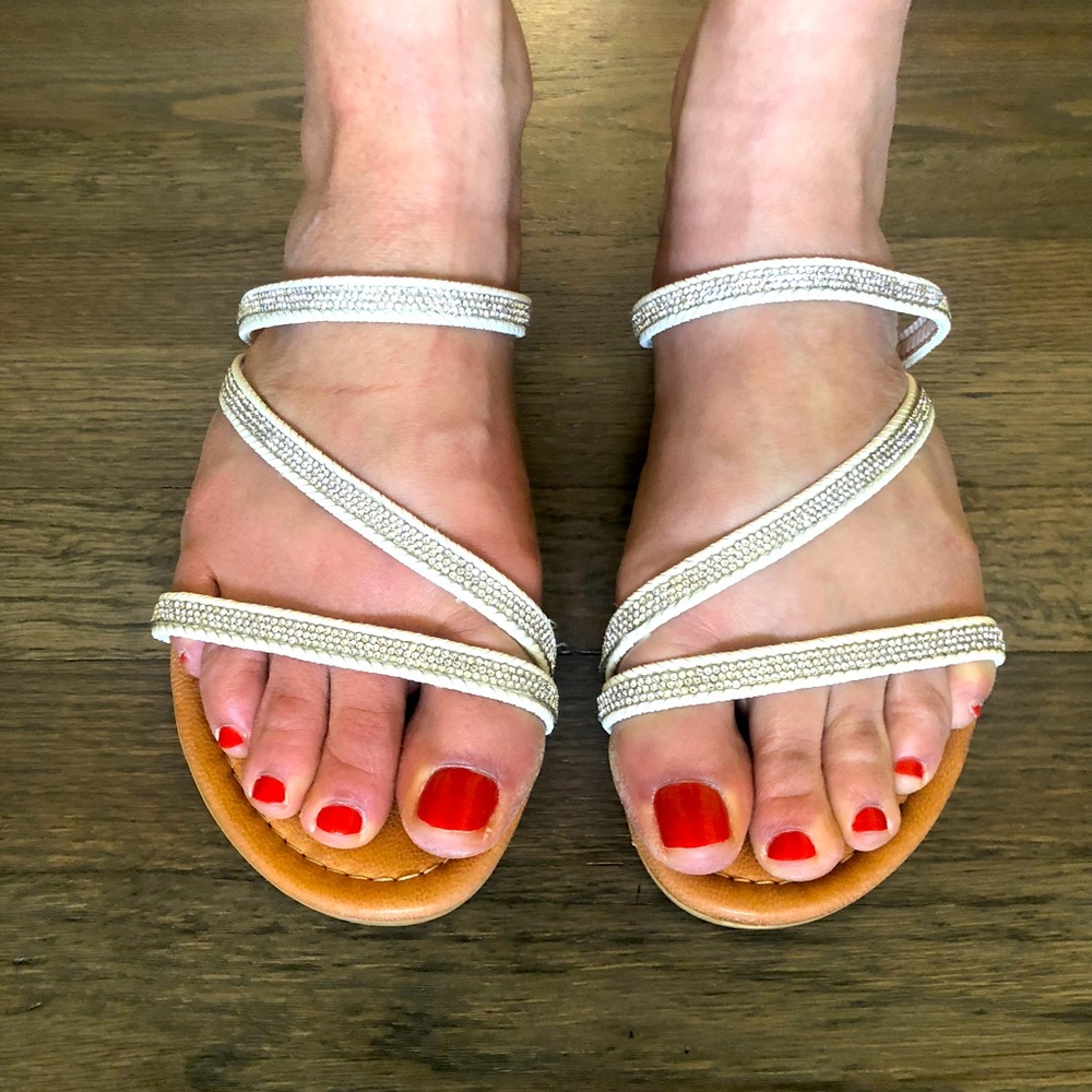 Mila Paoli rhinestone sandals, size 9